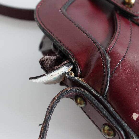 Vintage 60s 70s John Romain Red Leather Shoulder Bag - Picture 11 of 16